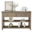 thumbnail image 4 of 47" Console Table with 3 Drawers and 2 Open Shelves, Modern Sofa Table with Wood Frame and Legs, Entryway Table for Living Room Kitchen, Wash Gray, 4 of 7