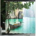 thumbnail image 4 of Ambesonne Tropical Shower Curtain, World Seascape Shore, 69"Wx70"L, Multicolor, 4 of 5