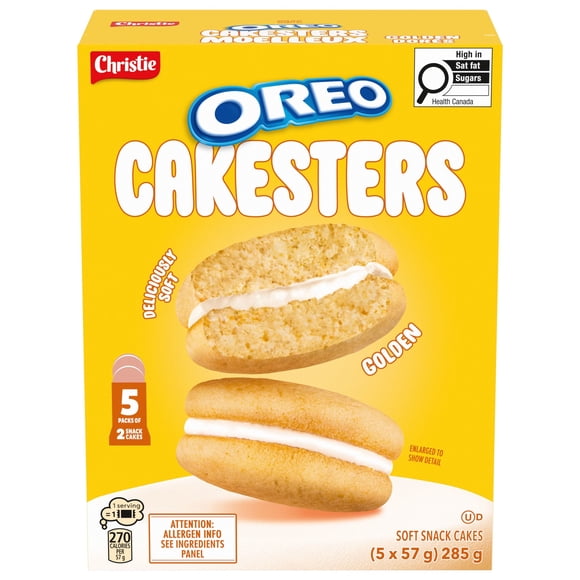 OREO Moelleux Petits gâteaux tendres, 5 sachets collation 57 g, Dorés