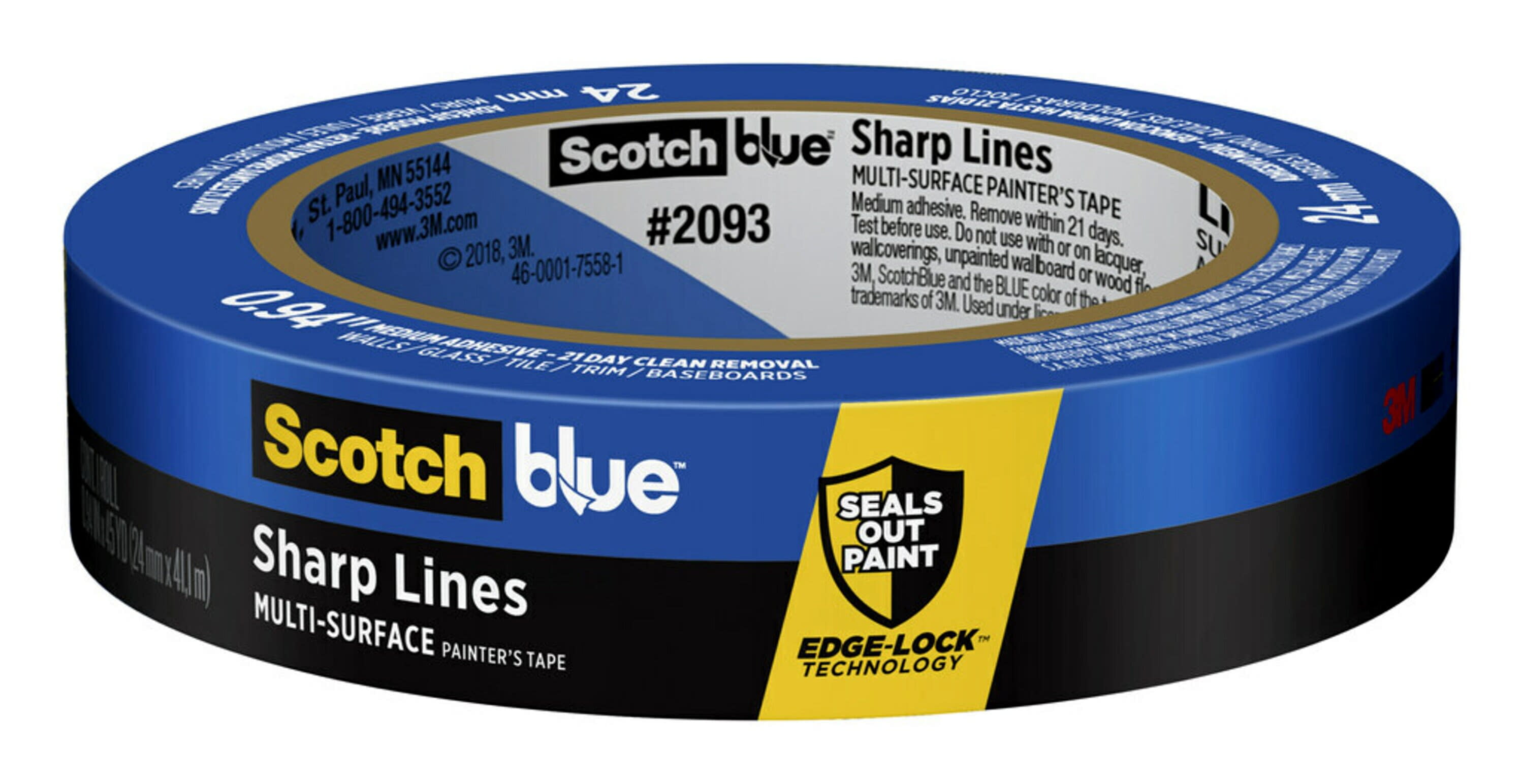 ScotchBlue Painter's Tape Trim and Baseboards with EdgeLock, 1 Roll, 0