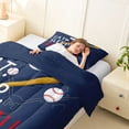 thumbnail image 4 of meiyoeat Eat Sleep Baseball Twin Comforter Setsfor Boys Teens, Sport Baseball Bedding Set, Navy Reversible 2pcs, 1 Comforter and 1 Pillowcase, 4 of 6