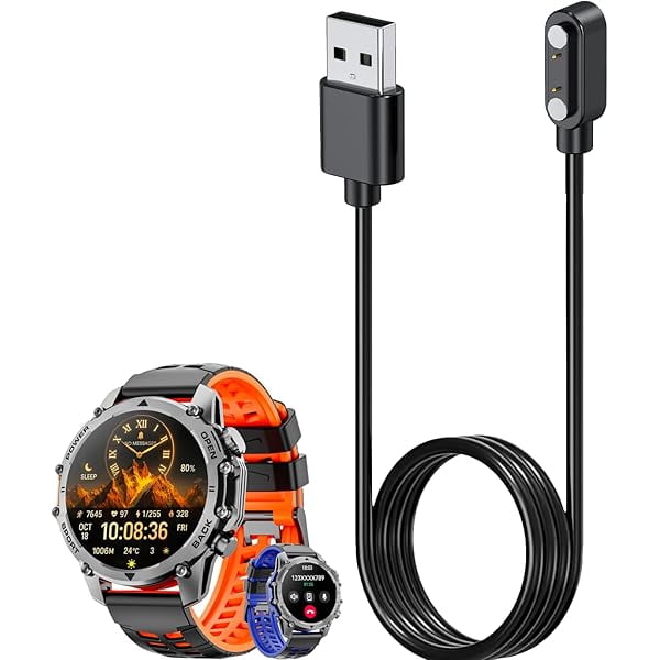 Chenchen Smart Watch Charger for Hwagol 3.3Ft/100cm 2 Pin USB Portable Magnetic Charging Cable Cord for Hwagol