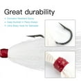 thumbnail image 5 of Dr.Fish 3 Pack Bucktail Jigs Fishing Lure Saltwater Freshwater Bass Flounder Striper Bluefish White 1/4oz Surf Fishing Jig Hooks, 5 of 7