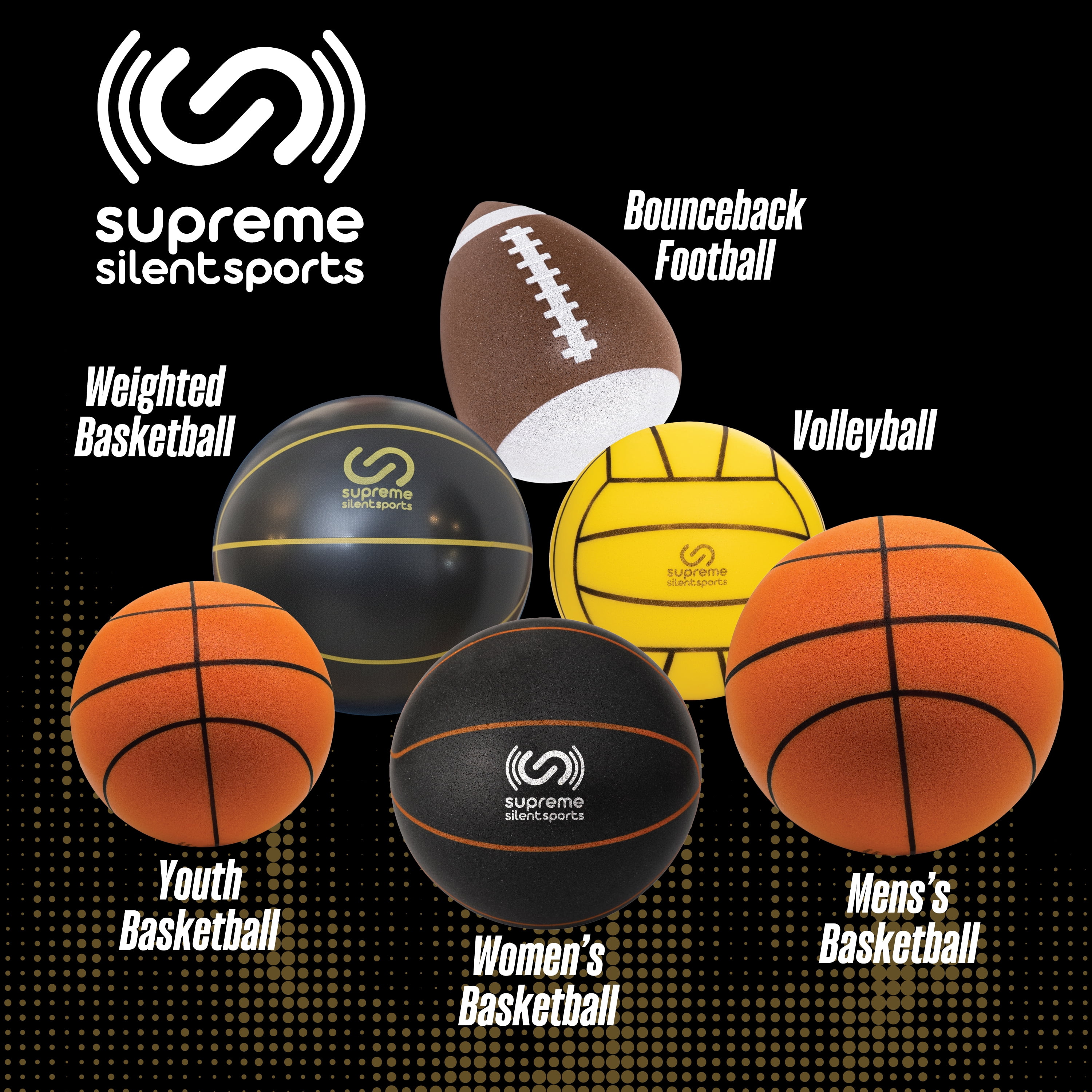 Supreme Silent Sports Pro Weighted Training Basketball, 2 lb Quiet Indoor Dribbling Ball