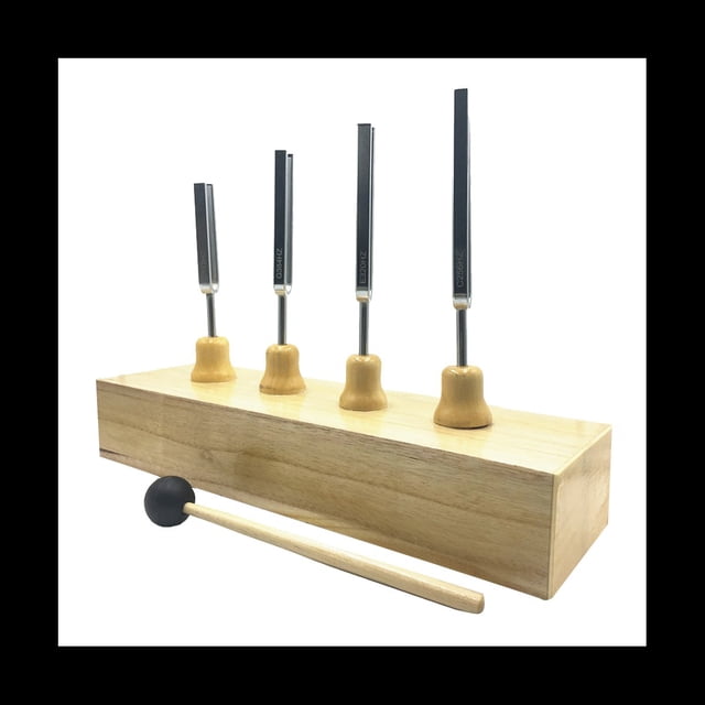 4 Piezas de Frecuencia Precisa 256 Hz 320 HZ 384 HZ 512 Hz Juego de DiapasóN de MúSica Medidor de Medida de Tenedor Plano de MúSica con Martillo