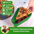 thumbnail image 2 of Recipiente de almacenamiento para pizza, paquete de pizza reutilizable con 5 bandejas, color verde, 2 of 9