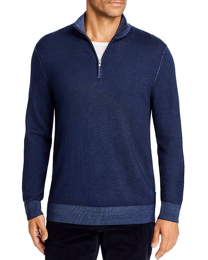 Michael Kors MIDNIGHT Merino Wool Half-Zip Sweater, US Large - Walmart.com