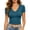 #0211-Blue, variant on Base Layer T Shirts Women's Short Sleeve V Neck Plus Size Solid Shirts Slim Fit Stretch Athletic Tops Summer Daily Wear