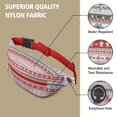 thumbnail image 5 of Fanny Pack Red and White Christmas Striped Pattern Waist Pack Bag,Running Cross Bag,Waterproof Large Fanny Packs for Women Men for Travel Running Hiking Cycling, 5 of 6