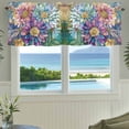 thumbnail image 3 of Spring Flowers Valances for Windows Bright Watercolor Pink Blue Purple Floral Leaf Dragonfly Rod Pocket Curtain Valance Window Treatment Short Curtains for Kitchen Living Room, 42"x18", 3 of 9