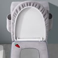 thumbnail image 7 of 3pcs/set Toilet Seat Cover Set Home Bathroom Dustproof Toilet Lid Cover with Storage Pockets Soft Plush Toilet Cushion Set, 7 of 7