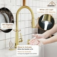 thumbnail image 2 of CASAINC Single Handle Kitchen Faucet with Pull Down Sprayer, Touchless Sensor, Soap Dispenser, Deck Mounted, Brushed Gold, 2 of 4