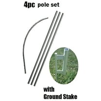 Feather Flag Nation 4pc Pole Set with Ground Stake Spike for Feather Banner Flags