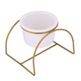 thumbnail image 4 of Vitrina de escritorio para suculentas para decoración del hogar Soporte de hierro con arco dorado y macetero de cerámica, 4 of 8