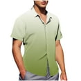 thumbnail image 2 of S-4X Plus Size Shirts for Men Big & Tall Short Sleeve Button-Down Tshirts Shirt Trendy Gradient Printed Lapel Lightweight Hawaiian Beach Tees Tops, 2 of 6