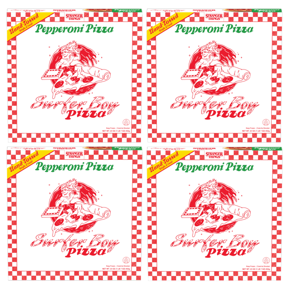 Surfer Boy Stranger Things Hand Tossed Crust Pizza, Pepperoni, 23.0 oz, 4 Pack (Frozen)