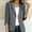 Gray women's casual blazer jacket a1, variant on Women's Fall Spring Collared 3/4 Sleeve Button Down Open Front Casual Blazer Jacket Blouses Tops Work Office Fashion Outerwear, Gray M