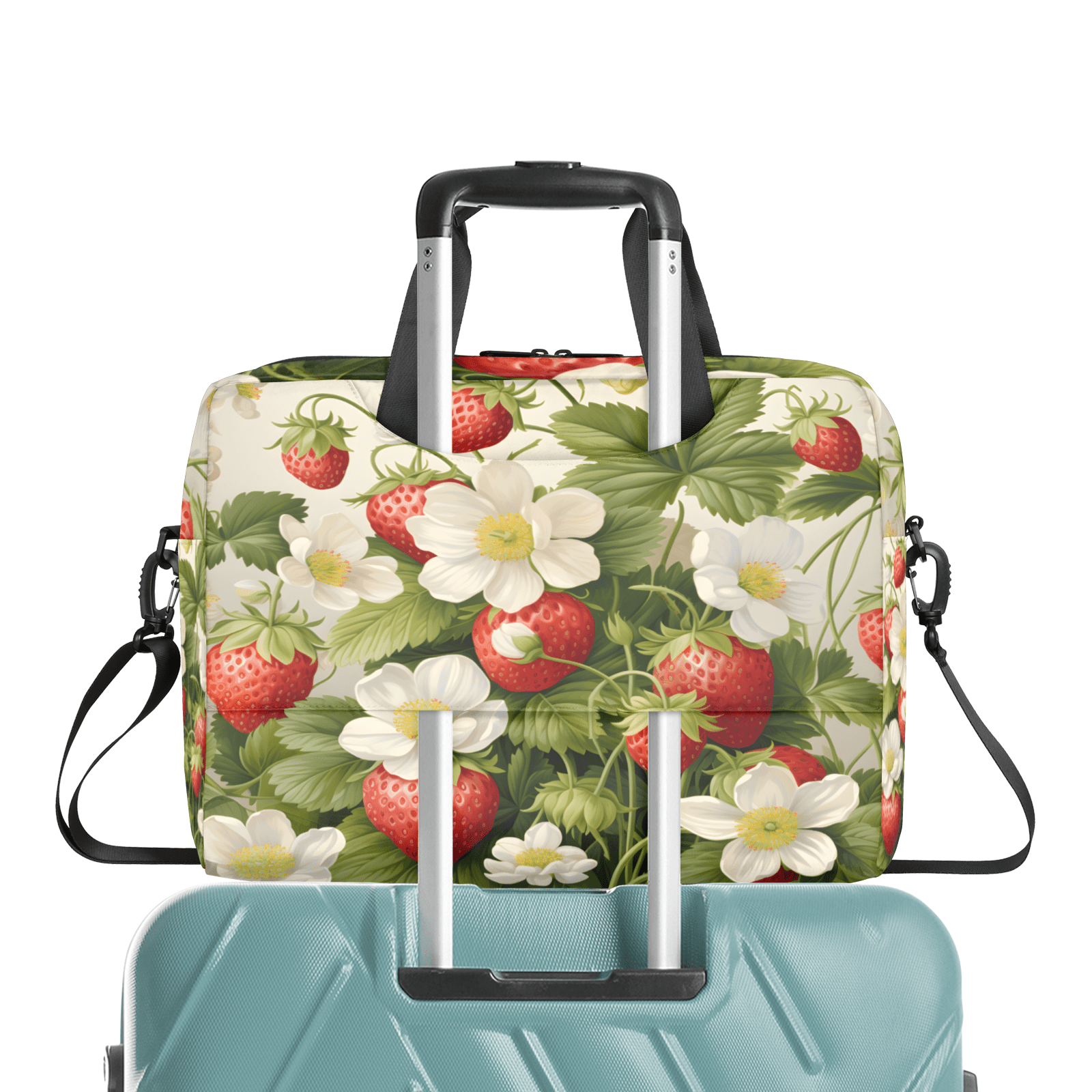 Herdesigns Cute Strawberry Fruit Laptop Bag for Women Men, Computer Case Briefcase Messenger Bags, 15-15.6 inch Laptop Sleeve Shoulder Bag