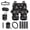 Black - Spider Web, variant on Tutolipy Boho Mandala Frog Printed 15Pcs Car Seat Covers Full Set Car Steering Wheel Cover Seat Belt Cover Trash Bin Air Vent Storage Pouch Rear View Mirror Car Cup Holder Keychain