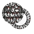 thumbnail image 2 of Lsque Laying Hens And Roosters Pattern Round Bar chair cushion covers Velvet Fabric Premium Comfort Protects from Scratches and Stains for 14-17 Inch Chair-14 inch, 2 of 7