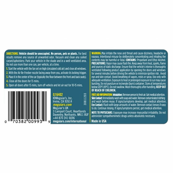 Meguiar s Whole Car Air Re Fresher Odor Eliminator Mist – New Car