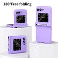 thumbnail image 4 of TECH CIRCLE Case Compatible with Motorola Moto Razr 2022, [Pen Holder] Silm Premium PU Leather Business Folding Hinge Protective Cover Case for Motorola Moto Razr 2022, Purple, 4 of 9