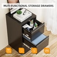 thumbnail image 2 of SUNCROWN 3 Drawer File Cabinet, Black Metal Filing Cabinet with Lock, Vertical Locking File Cabinets with 4 Adjustable Hanging Frame for Home Office, 2 of 6