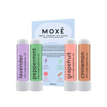 MOXE Smell Therapy Essential Oils Nasal Sticks Kit 4pc Phase II Scent Diversification Essential Oil Set