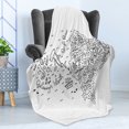 thumbnail image 4 of Ecuador Soft Flannel Fleece Blanket, Infographic Outline Doodle Country Map with Landmarks with City Names, Cozy Plush for Indoor and Outdoor Use, 50" x 70", Charcoal Grey and White, by Ambesonne, 4 of 5