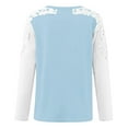 thumbnail image 4 of FcBaudy Hauts pour Femmes, Blouses & Chemises à Manches Longues Col Rond, Chemises pour Femmes Décontractées Col Rond Dentelle Ajourée Chandail Blouse T-shirt Hauts Blouse pour Femmes, 4 of 4