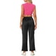 thumbnail image 3 of INSPIRAR CHIC Conjuntos Casual de 2 piezas para Mujer, Top sin mangas de satén y Pantalones cargo, Traje M Negro Rosa, 3 of 6