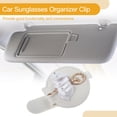 thumbnail image 3 of Clip de gafas de sol para coche Unique Bargains, magnético, universal, para visera del sol, clip de almacenamiento protector para gafas, cuero PU, blanco, 10x6cm, 1 pieza, 3 of 7