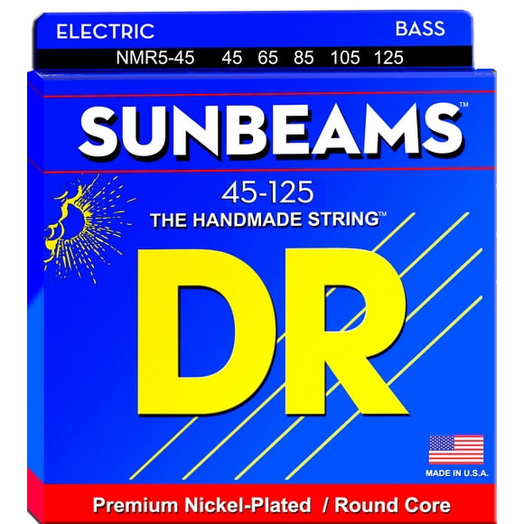 DR Strings NMR5-45 Sunbeam - Nickel Plated Round Core 5 String Bass, 45-125