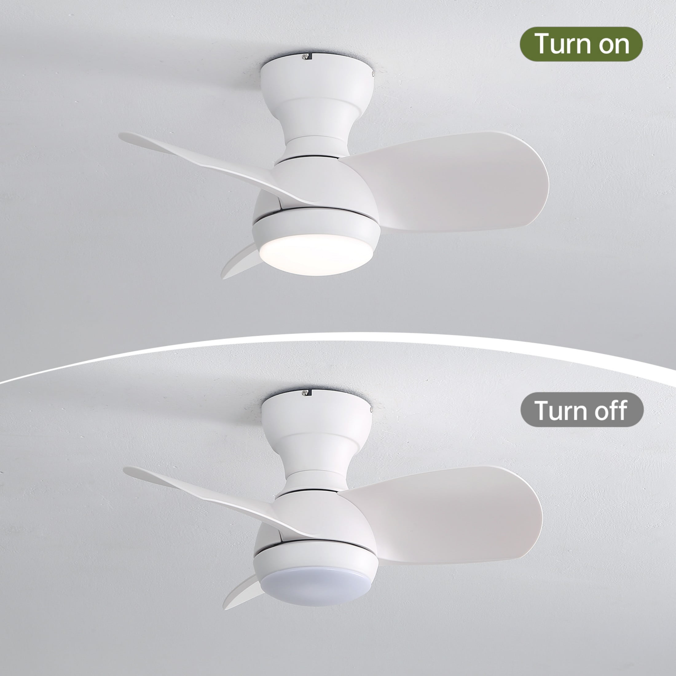 Sofucor 23 inch Ceiling Fan with LED Light for Children's Rooms Dining Room Patio