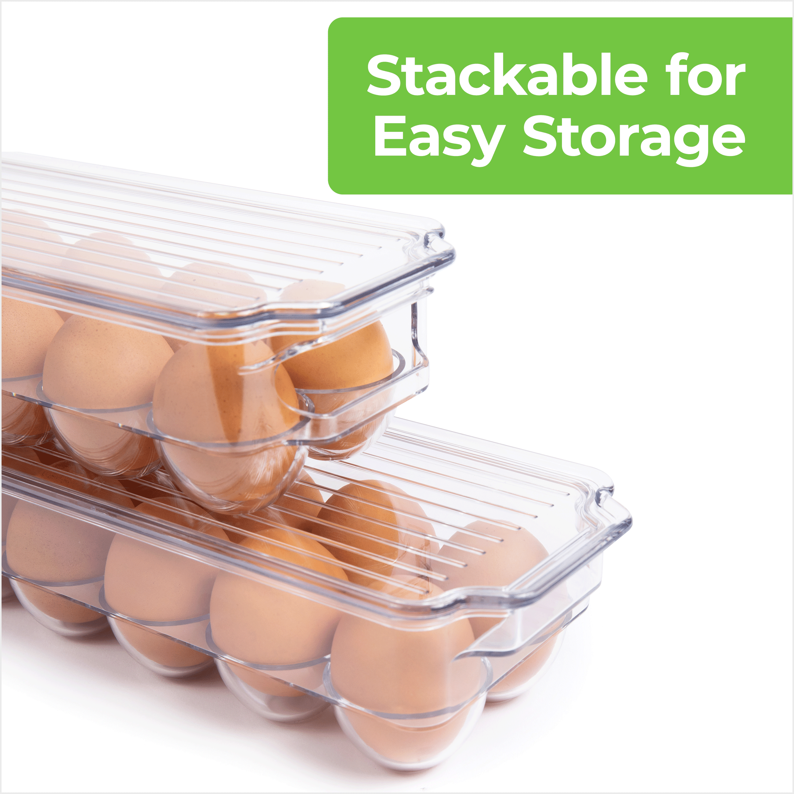 Greenco Set of 6 Stackable Fridge Bins Storage Container