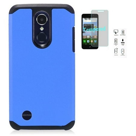 Smartphone Case - AT&T Prepaid LG Phoenix 4 Case, LG Rebel 4 Case, Phone Case Straight Talk LG Rebel 4 Prepaid Smartphone, Hybrid Shockproof Slim Hard Cover Protective Case (Blue)