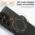 thumbnail image 7 of Leather Case for Samsung Galaxy S25, Compatible with Wireless Charging, 360 Spin Magnetic Stand Shockproof Protective Magnetic Case, Military Protection for Samsung S25, Black, 7 of 7