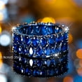thumbnail image 6 of Luxury Bohemian Style Elegant Black and Gold Engagement Ring - Purple and Blue Combination Clasp Zirconia Water Drop Design, Retro Details, Suitable for Wedding, Special Occasions and Daily Wearing, 6 of 9