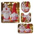 thumbnail image 2 of Valentine's Day Shower Curtain Set with Non-slip Rug,Toilet Lid Cover and Bath Mat,Farmhouse Cute Gnome Shower Curtain Sets with Hooks,Waterproof Fabric Bath Curtains Bathroom Decor for Christmas, 2 of 8