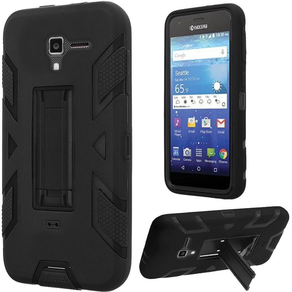 For Kyocera Hydro View Reach Shore Hip Vertical Hybrid Kickstand