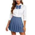 thumbnail image 4 of Ovbmpzd Cute Summer Dresses for Women Mini Blue Solid A-Line Skirts Casual Skirts Summer Skirts,S, 4 of 6