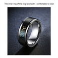 thumbnail image 6 of Maynos 8mm Titanium Steel Monitor Ring Digital Thermometer Body Temperature Sensative Color Changing Wedding Band Couple Lovers Ring, Size 9-13 Black, 6 of 11