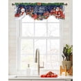 thumbnail image 4 of Fsddascl Navy Blue Christmas Tie Up Valance Curtains for Windows, Kitchen Curtains Window Treatments, Santa Snowman Elk Gifts Snowflake Xmas Short Window Valances for Bedroom Bathroom Cafe 54"x18", 4 of 7