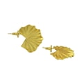 thumbnail image 2 of De Kulture Works Lotus Leaf Gold Plated Brass Earring Jewelry, 2 of 3