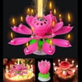 thumbnail image 1 of 3pcs Set Of The Amazing Two Layers With 14 Small Candles Lotus Happy Birthday Spin Singing Romantic Musical Flower Party Light Intelligent Decorativel, 1 of 3