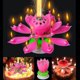 thumbnail image 1 of 3pcs Set Of The Amazing Two Layers With 14 Small Candles Lotus Happy Birthday Spin Singing Romantic Musical Flower Party Light Intelligent Decorative, 1 of 3