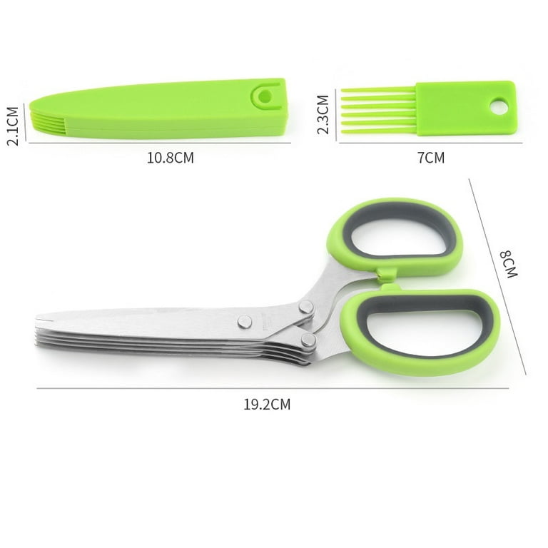 Joyoldelf Gourmet Herb Scissors Set - Master Culinary Multipurpose Cutting  Shears with Stainless Steel 5 Blades, Herb Stripper, Safety Cover and