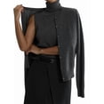 thumbnail image 2 of Womens Cardigan Sets 2 Piece Long Sleeve Shrug Top Cropped Cardigan Jackets with Vest Dark Gray Set S, 2 of 9