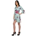 thumbnail image 2 of Moomaya Printed Ruffle Style Above Knee Length Bridesmaid Robe Rayon Bathrobes, 2 of 5