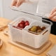 thumbnail image 3 of Contenedores para almacenar frutas y verduras frescas de Apuakthei - Contenedores para mantener la frescura en el refrigerador - Cajón para verduras con escurridor y coladores, color blanco, 3 of 5